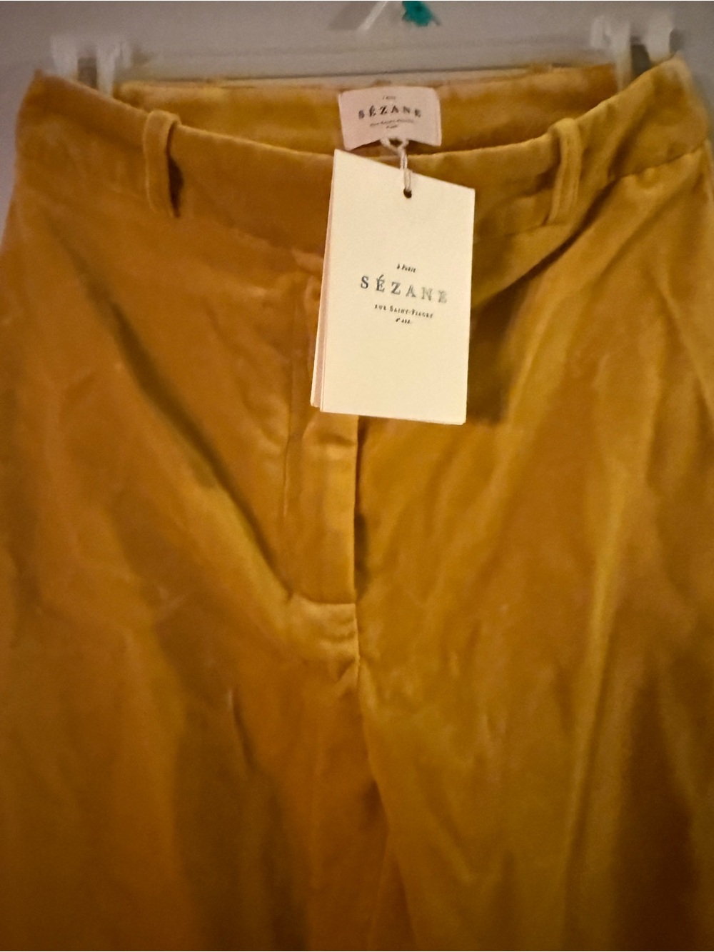 Sezane Pantalon Ferdinand Velours Mıel NWT - Picture 9 of 9